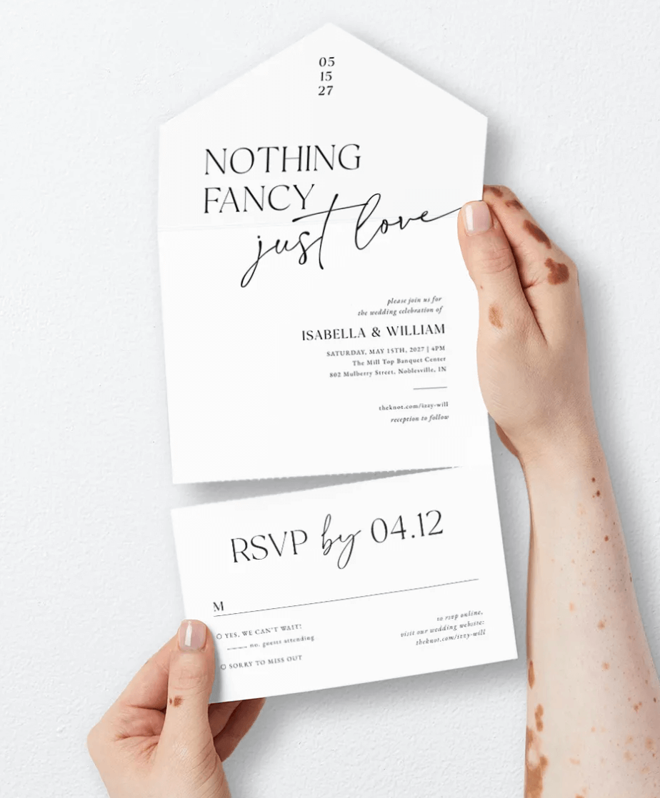nothing fancy wedding stationary